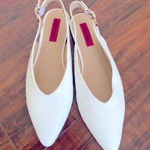 ASOS Ivory Slingback Pointed Toe Flats | EU 40/US 9